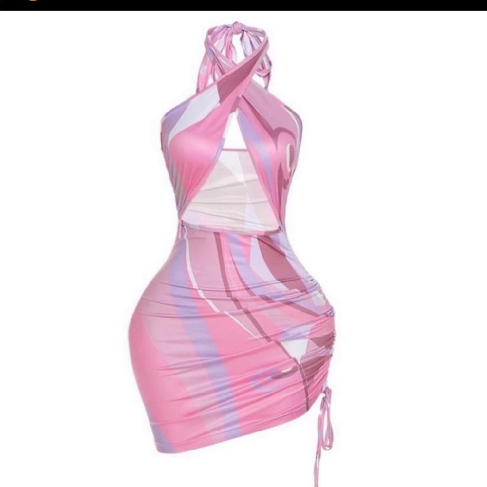 Cross Body Pink Dress